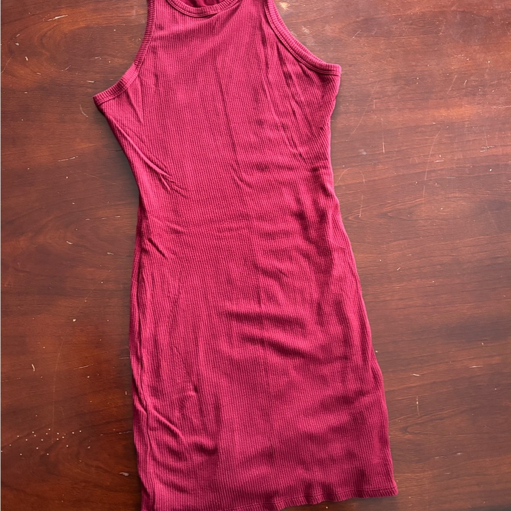 Windsor Ribbed Sleeveless Red Mini Dress